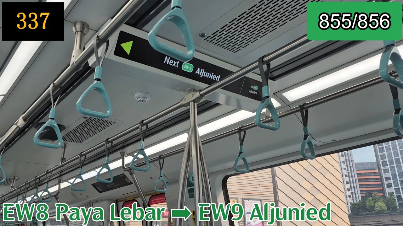 [Wrongrail departure; Aljunied bound?] Alstom R151 855/856 from Paya Lebar to Aljunied