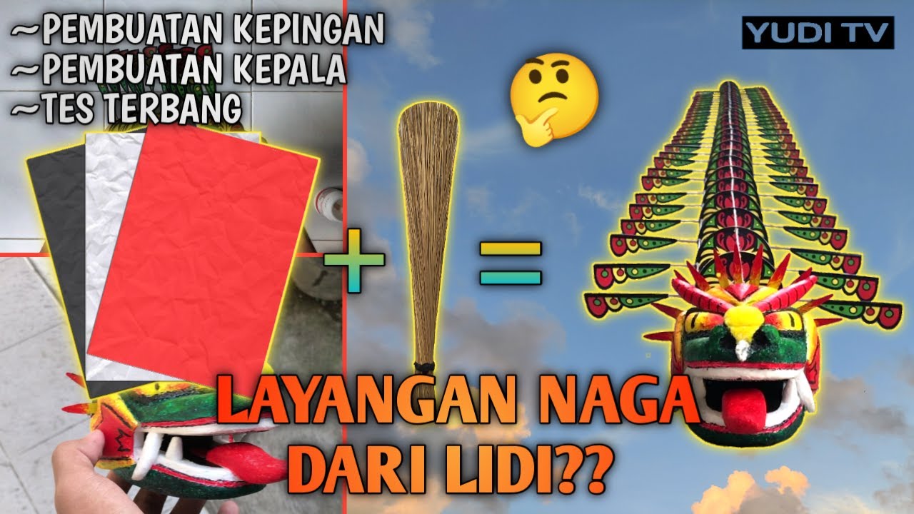 Membuat Layangan Naga Mini Dari Lidi dan Kertas | Dragon Kite
