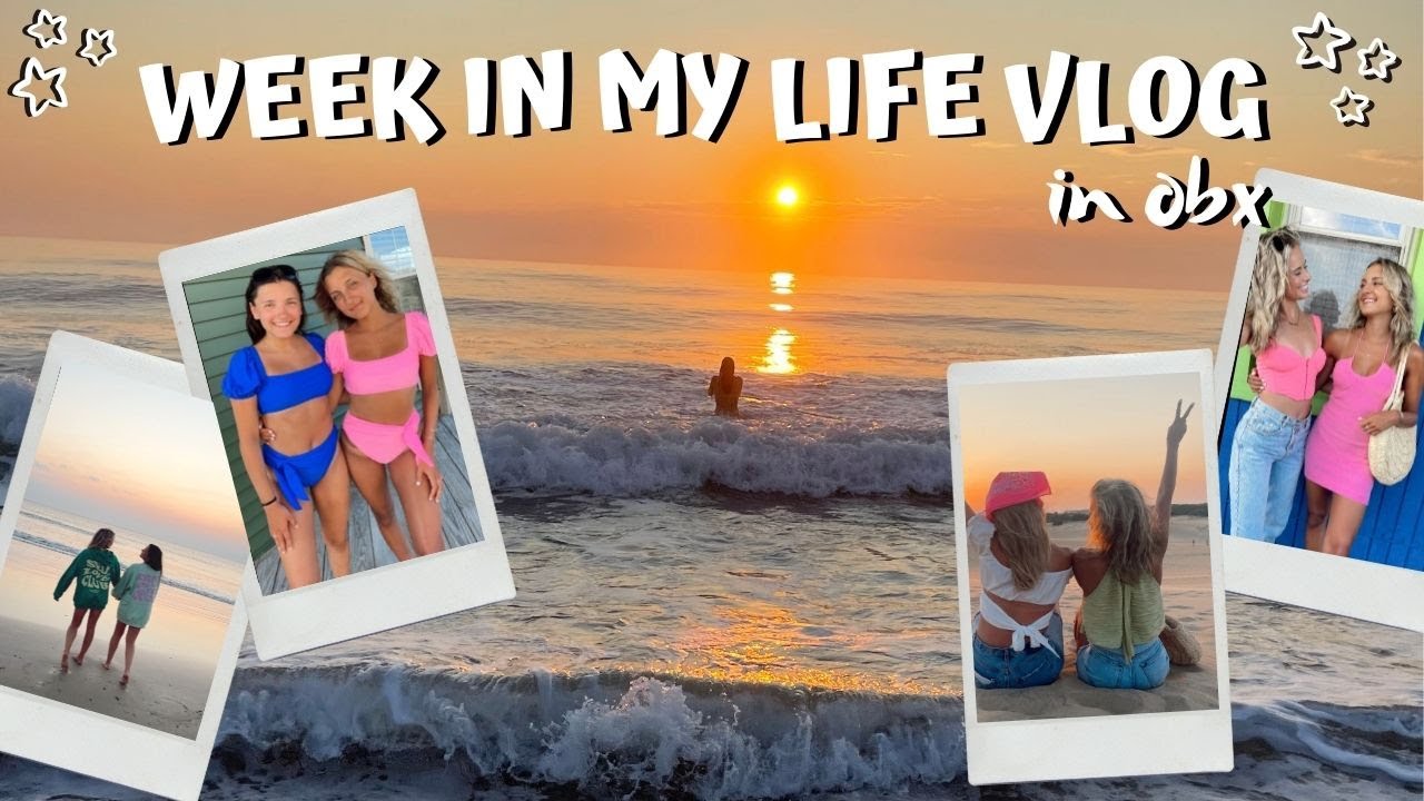 OUTER BANKS TRAVEL WEEK IN MY LIFE VLOG // swimming, food reviews, 14 hour beach days & tanning