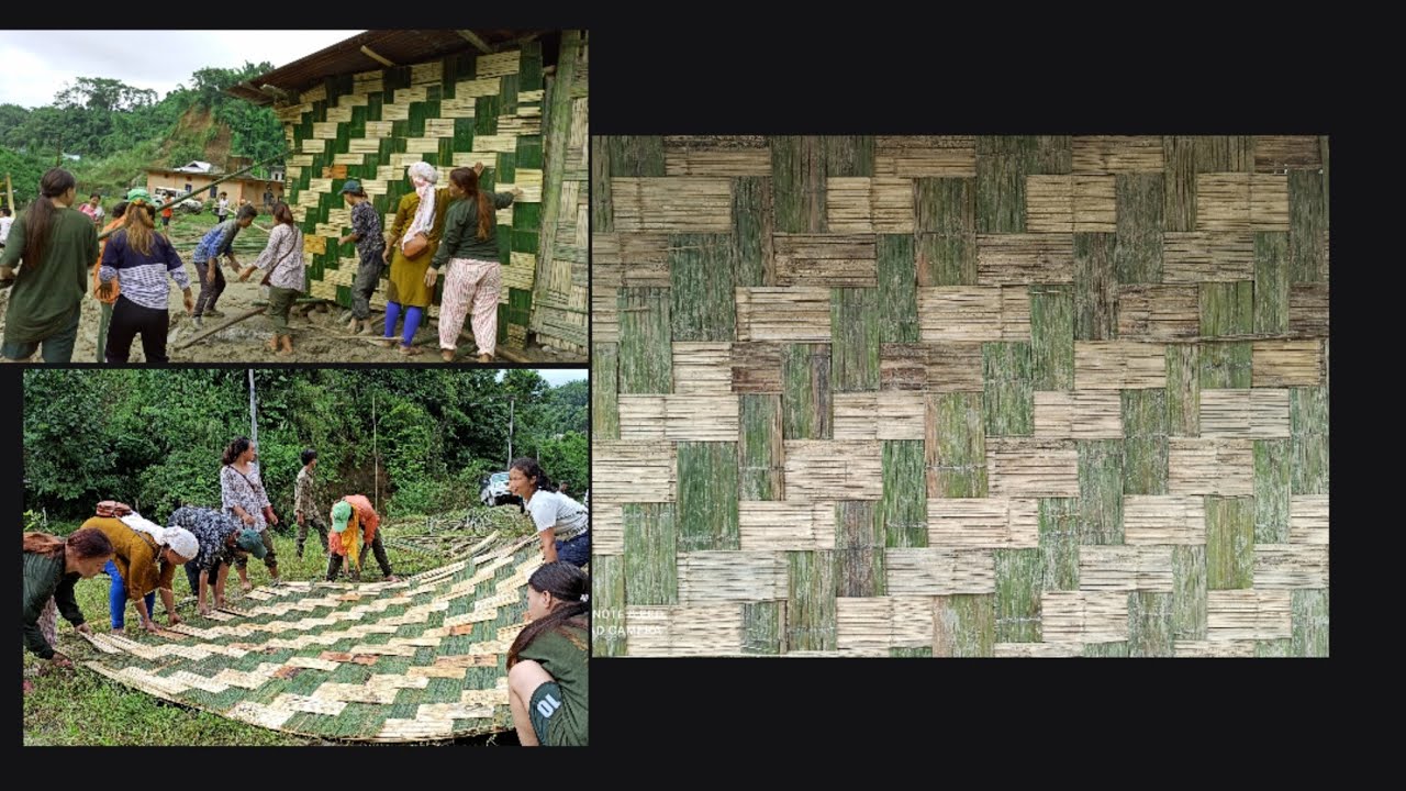 Making bamboo wall in Arunachal Pradesh tribal house