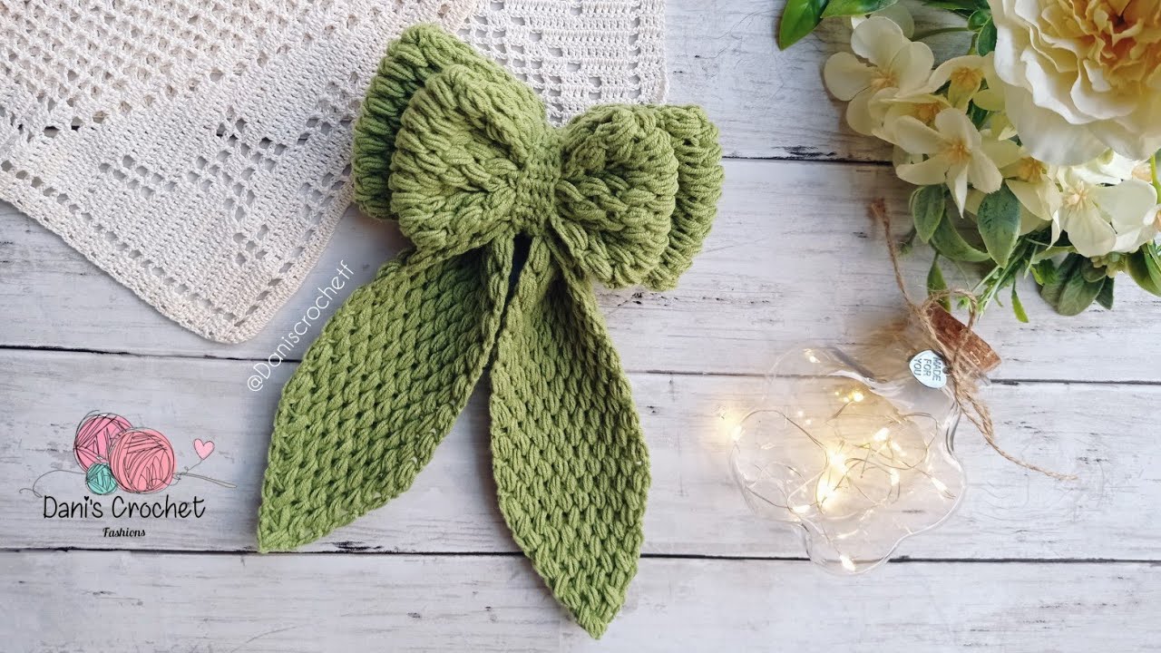 NUEVO MOÑO🎀 en tendencia| lazo a crochet con nueva y facil puntada 🎀 #coquette