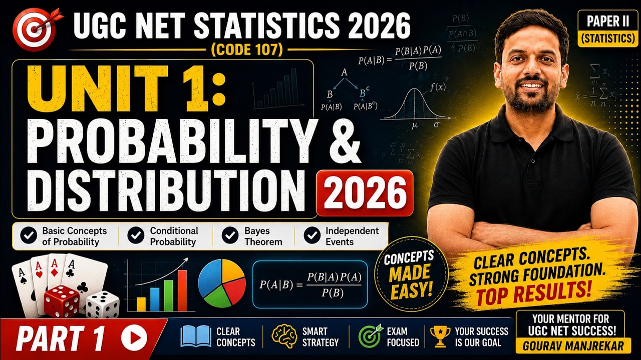UGC NET Statistics 2026 | Unit 1 Probability & Distribution Part 1 | Bayes + CP