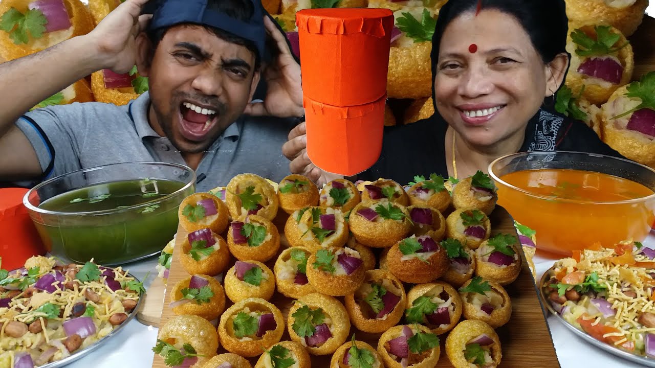 Panipuri Eating Challenge with My Mom Indian Food Eating Show Mukbang