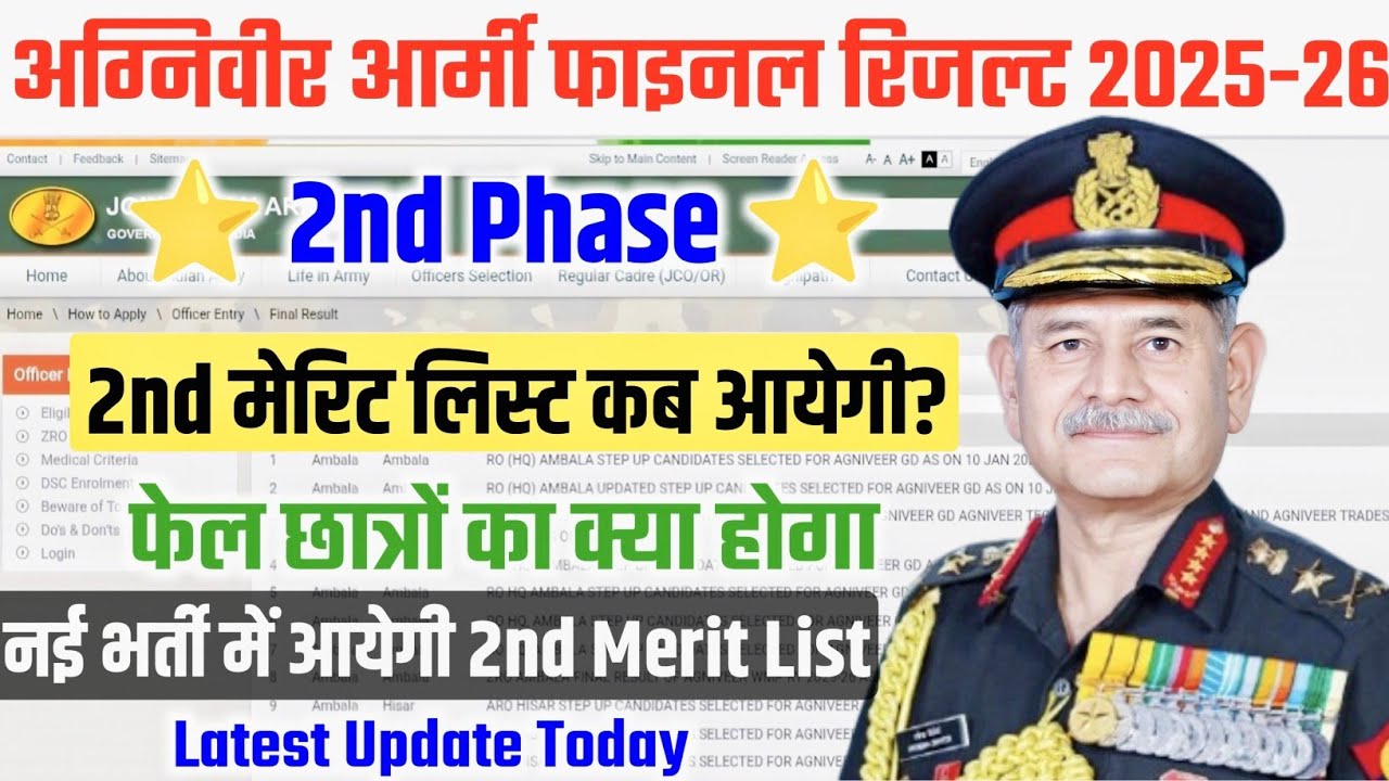Agniveer Army Waiting List Update Today | Army Agniveer Waiting List 2025-26 | Army 2nd Merit List |