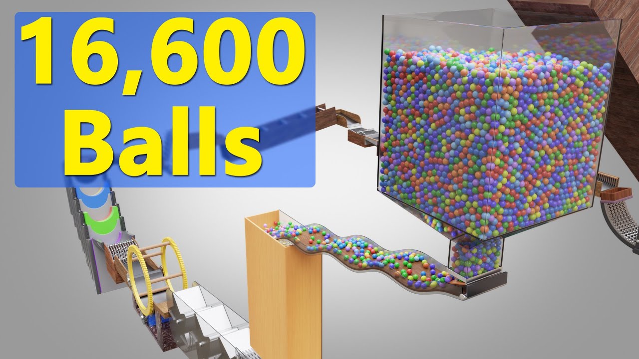 16,600 Colorful Balls Marble Run Loop animation V04