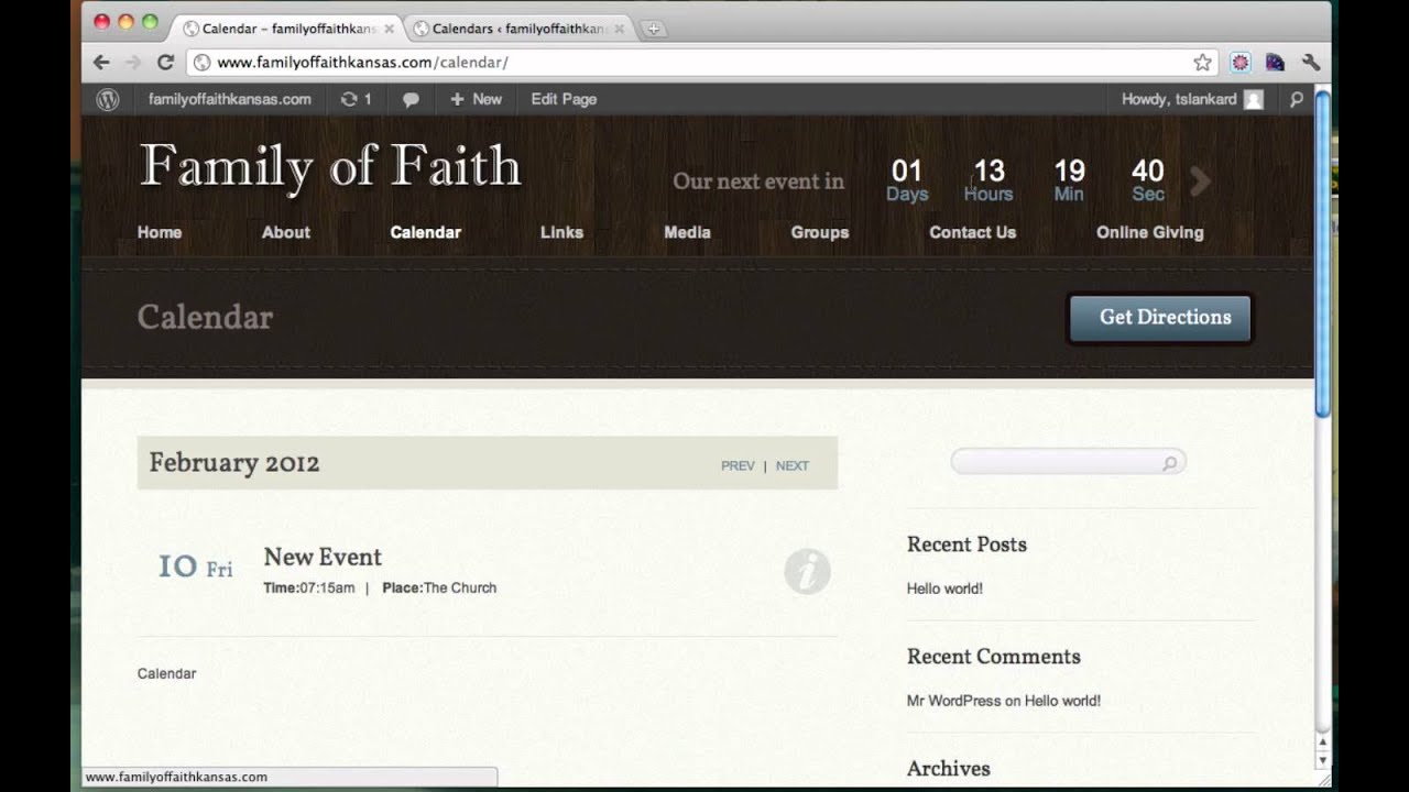 WP-Church Wordpress Theme Tutorial