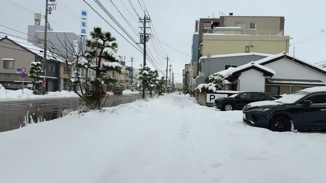 Japan 福井県福井市Winter Wonderland Video .4K HDR@4kTravelHD