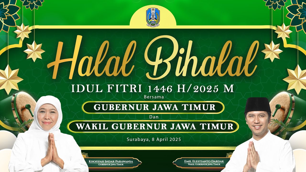 🔴LIVE  HALAL BIHALAL IDUL FITRI 1446 H/2025 M BERSAMA GUBERNUR DAN WAKIL GUBERNUR JAWA TIMUR
