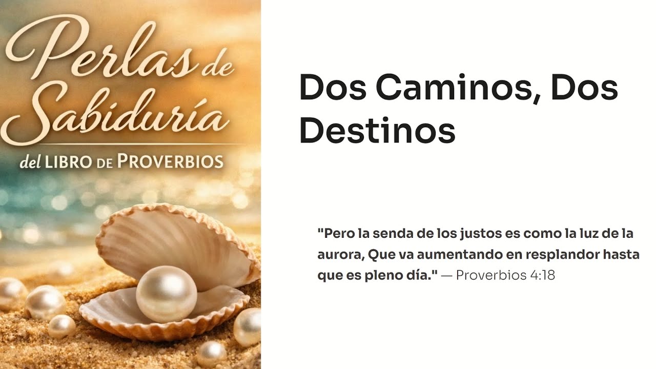 Perlas de sabiduría del libro de Proverbios | Dos caminos, Dos destinos | Pastor Dionnis Peña