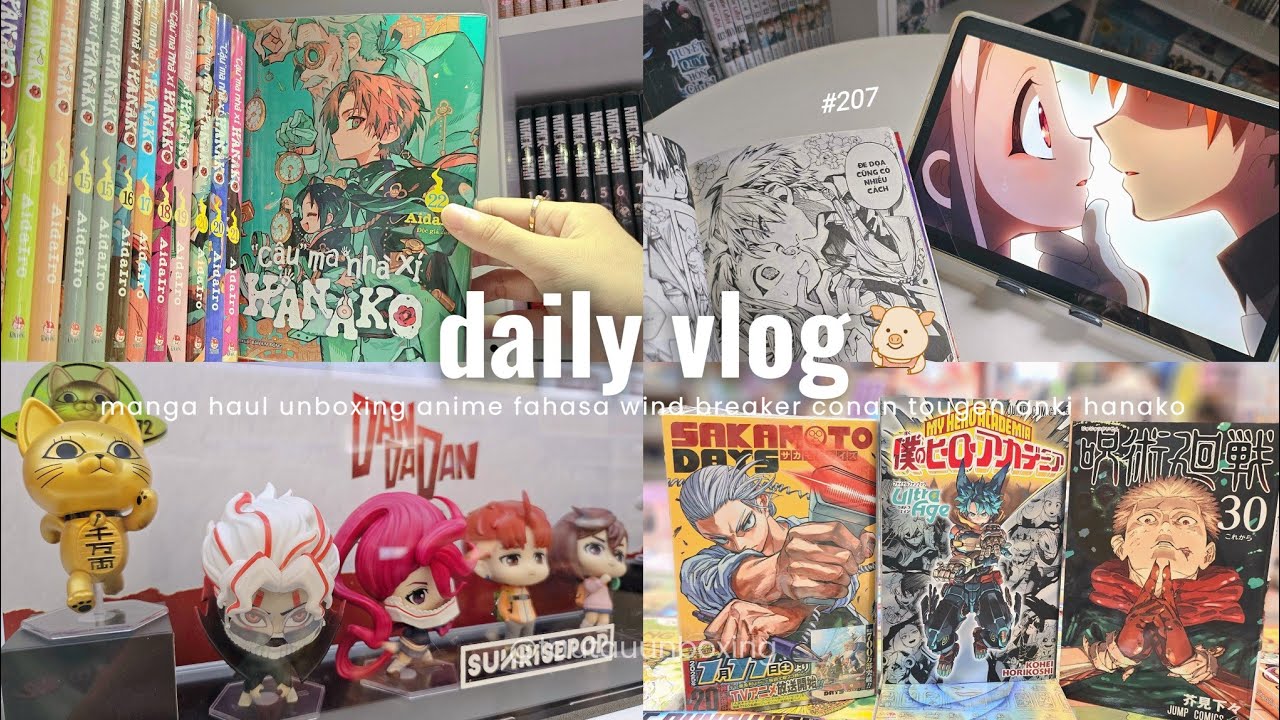 【Daily Vlog】Manga Haul ✩ Anime ✩ Bookstore || Tougen Anki 5 || Hanako 22 || WindBreaker 20✨Tầu Tẩu🐽