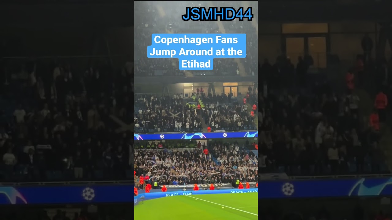 Copenhagen Fans wave Scotland flag and jump around at Etihad vs Man City #shorts