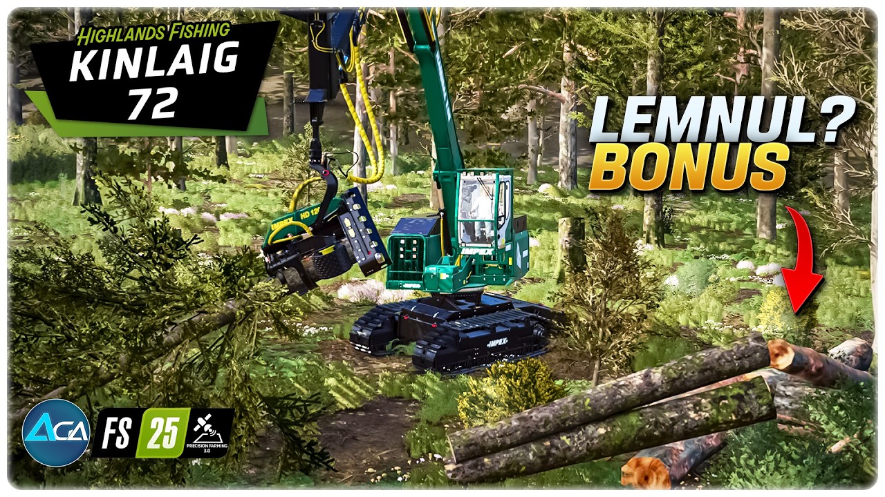 Am transformat terenul şi am câştigat o grămadă de lemn - Gameplay Română FS25 Kinlaig 72