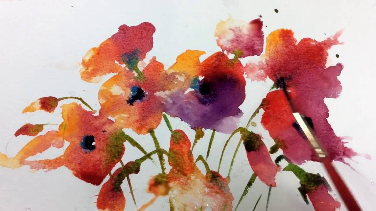 Loose Wet into Wet Watercolours with Andrew Geeson 'Poppies'