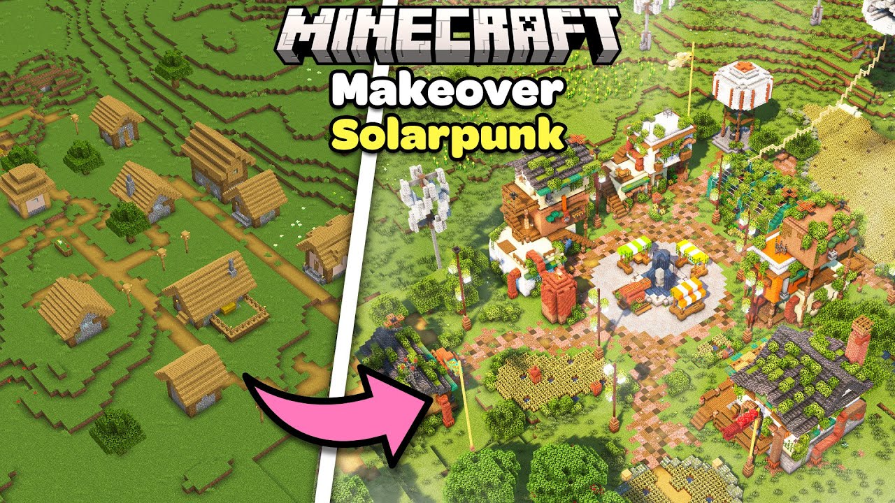 I Transformed a Solarpunk Village in Minecraft Makeover