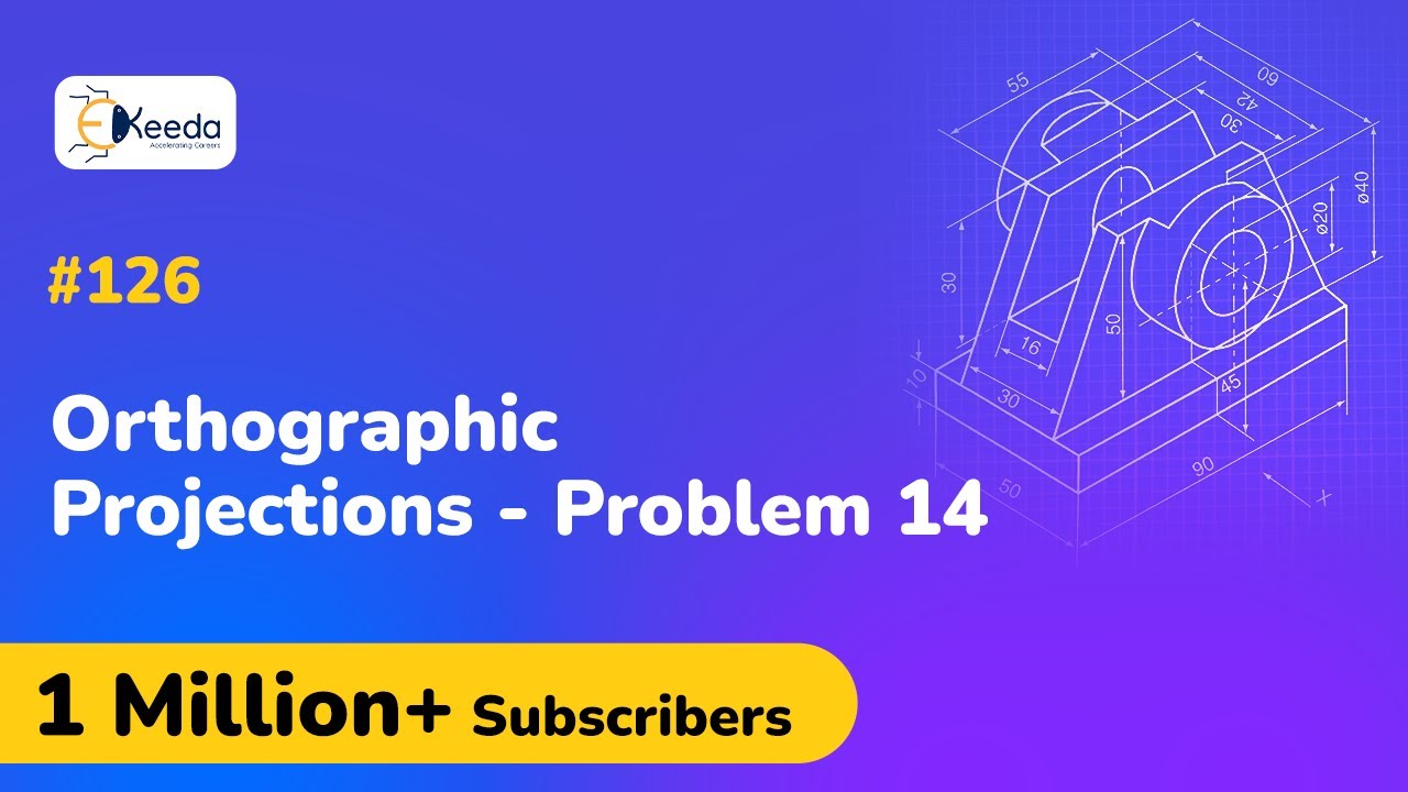 Orthographic Projections Problem No.14 - Orthographic Projections - Engineering Drawing