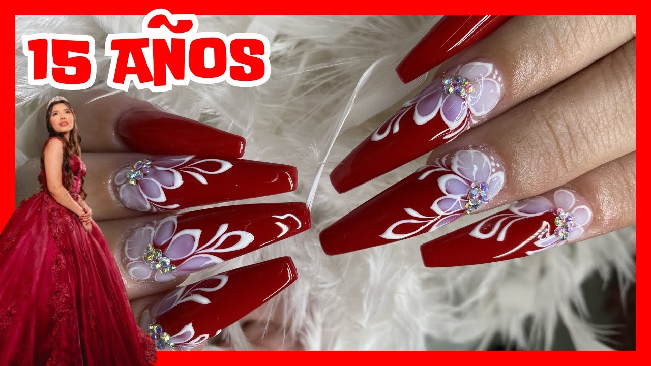 🔴 UÑAS para 15 AÑOS COLOR ROJO | Recopilación de diseños en TENDENCIA 2024