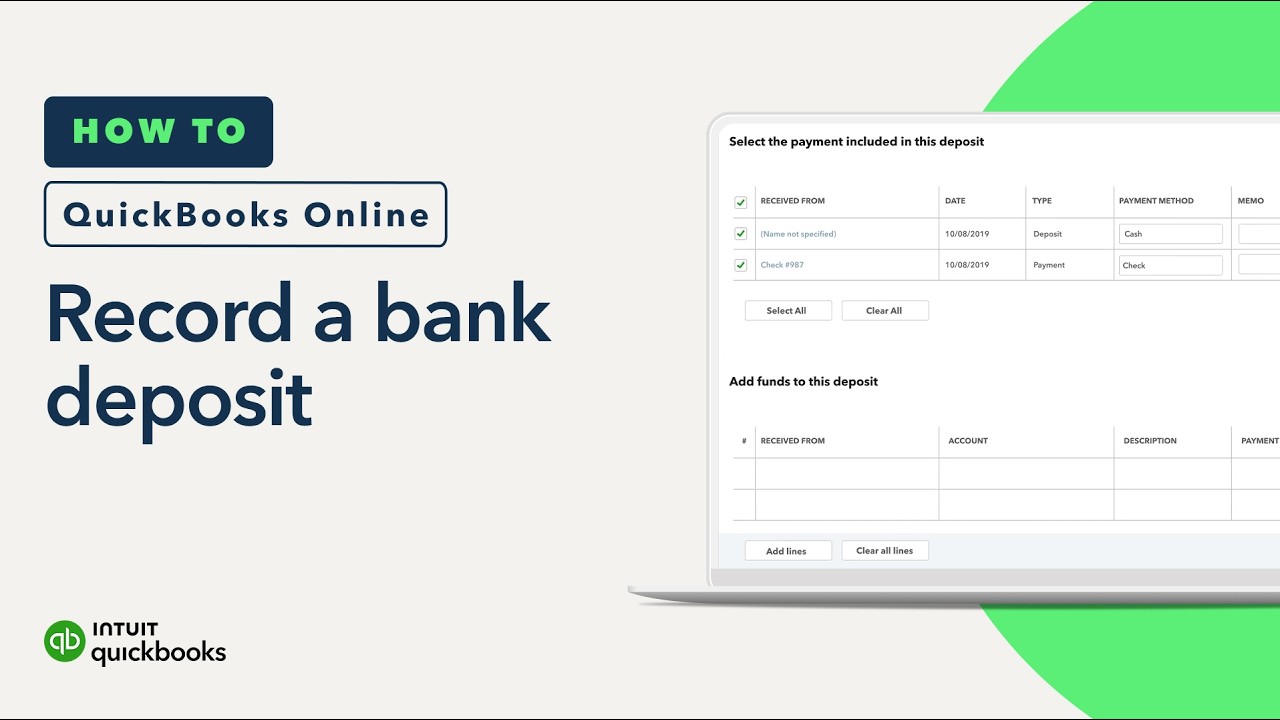 How to record a bank deposit (using undeposited funds) in QuickBooks Online