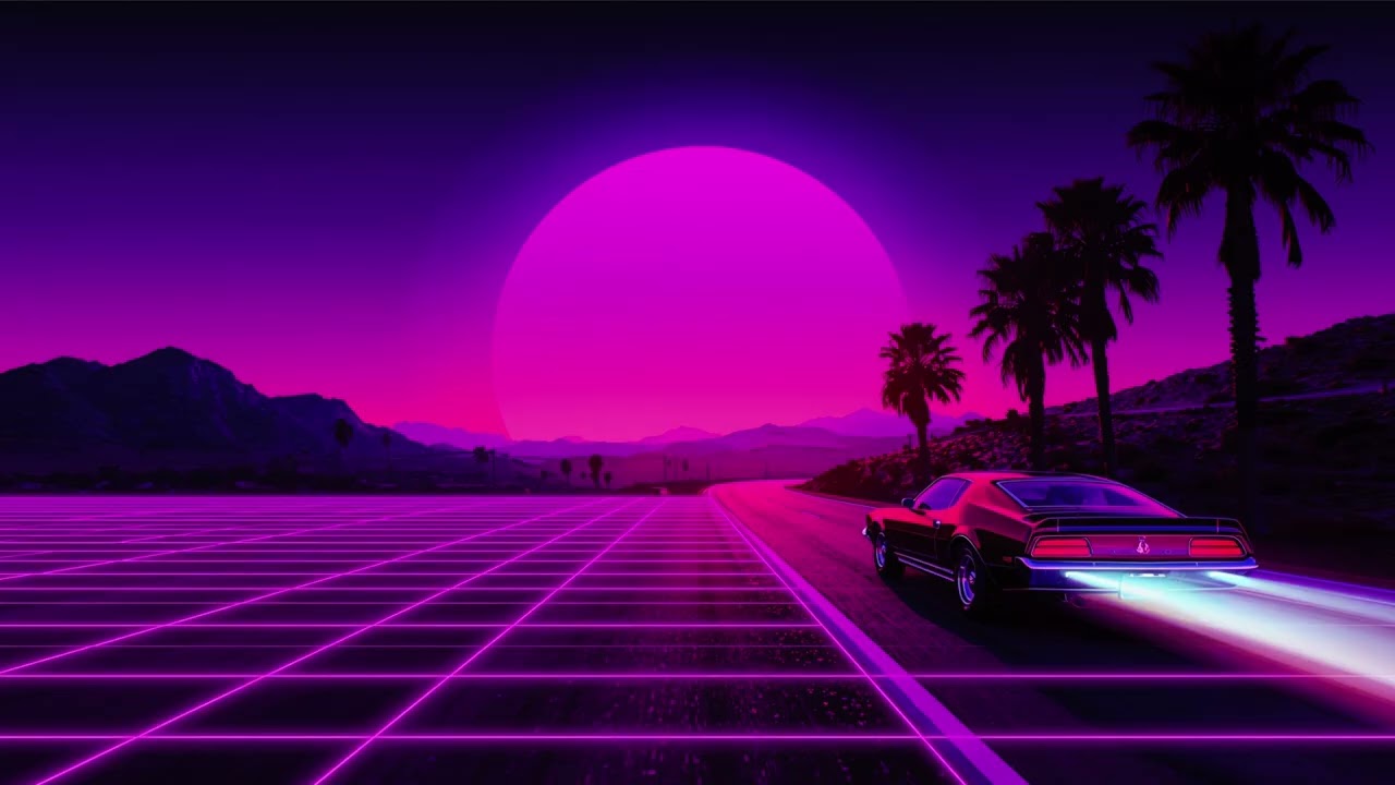 Lucid Synthwave Sunset Drive | Retro Car TV Screensaver (1 Hour)