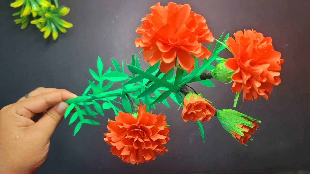 How to make paper Marigold | Home decor ideas |Paper flower |Paper Craft