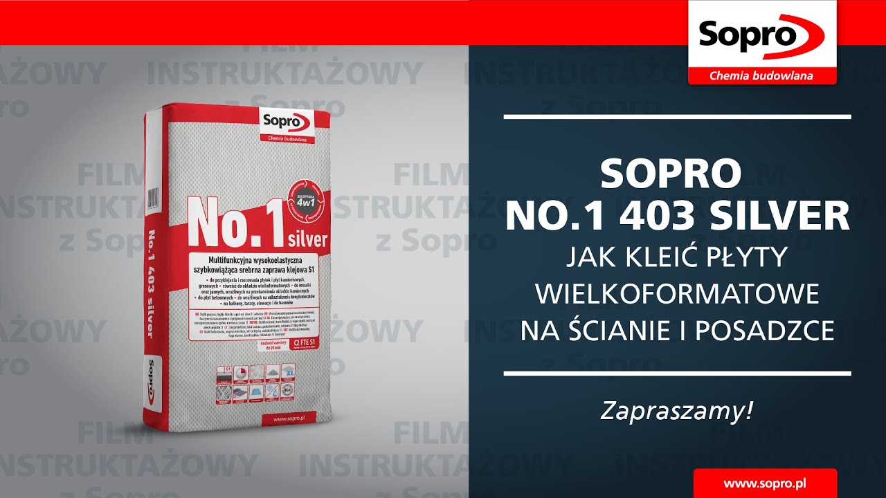 Jak kleić płyty wielkoformatowe na ścianie i posadzce z zaprawą klejową Sopro No.1 403 Silver?