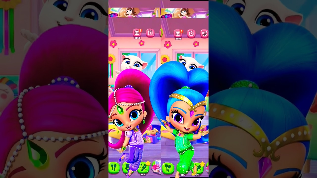 Shimmer and Shine Makeover In My Talking Angela 2 #shimmerandshine #mytalkingangela2 #cartoon