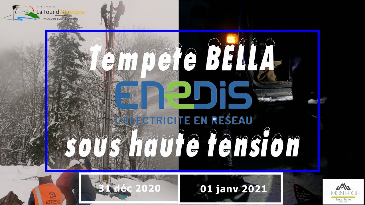 Temp&ecirc;te BELLA. ENEDIS sous HAUTE TENSION.