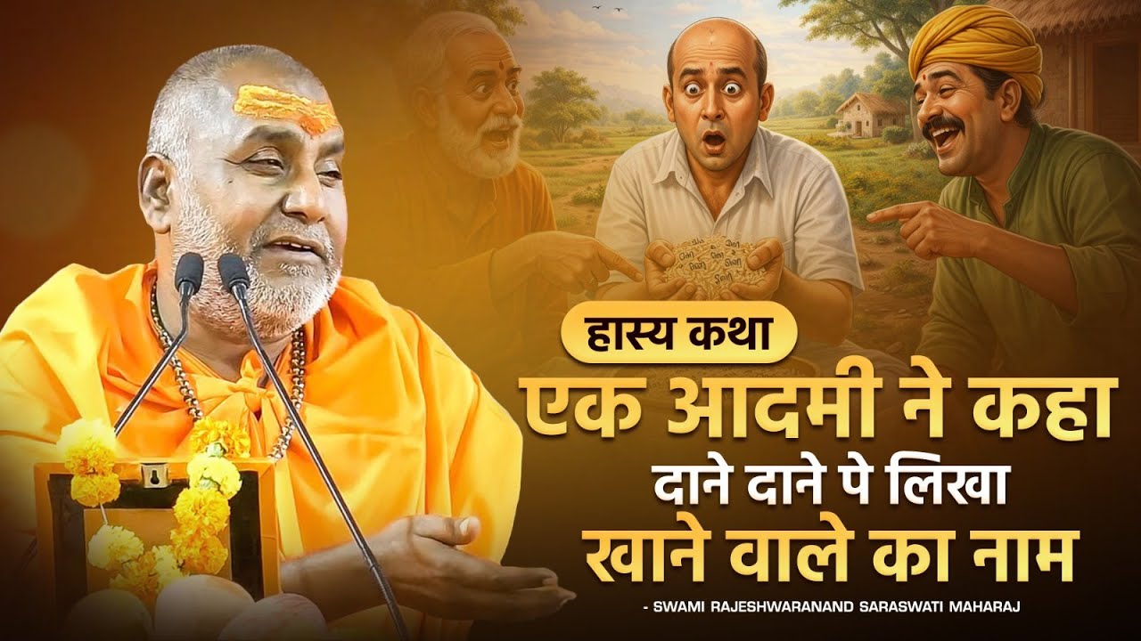 Hasya Katha - एक आदमी ने कहा दाने दाने पे लिखा खाने वाले का नाम | Swami Rajeshwaranand Ji Maharaj