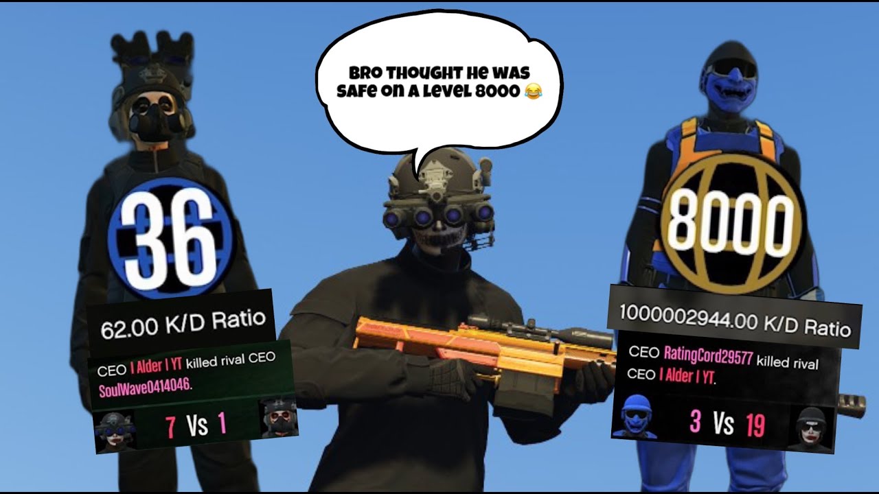 A 62.00 K/D TRYHARD SWITCHES TO A LEVEL 8000 ACCOUNT AND STILL GETS BEAT (GTA ONLINE)