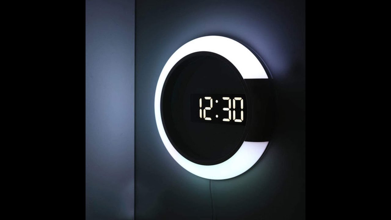 Digital wall clock YREAADFOOZX 3D LED