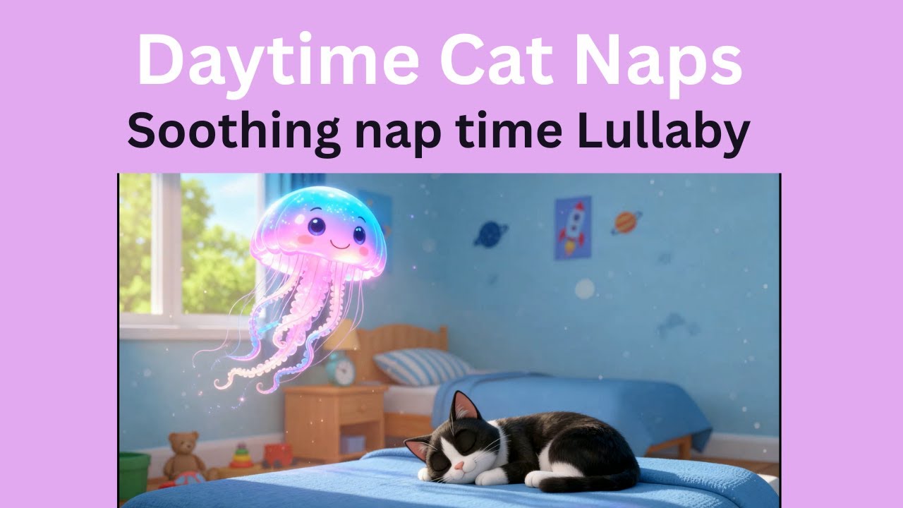 ☀️ Daytime Cat Naps Song | Gentle Daytime Lullaby for Babies & Toddlers | Jumping Jellyfish