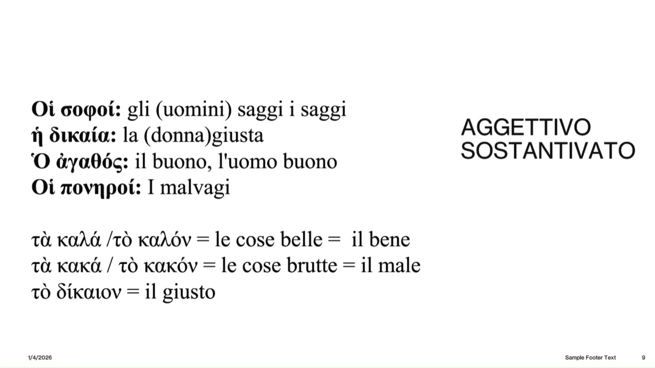 Aggettivi della prima classe in greco antico