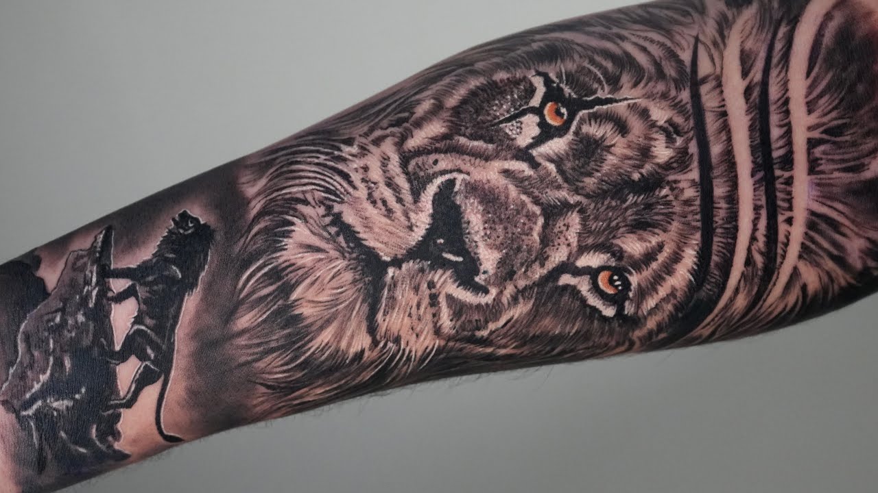 lion tattoo time lapse!