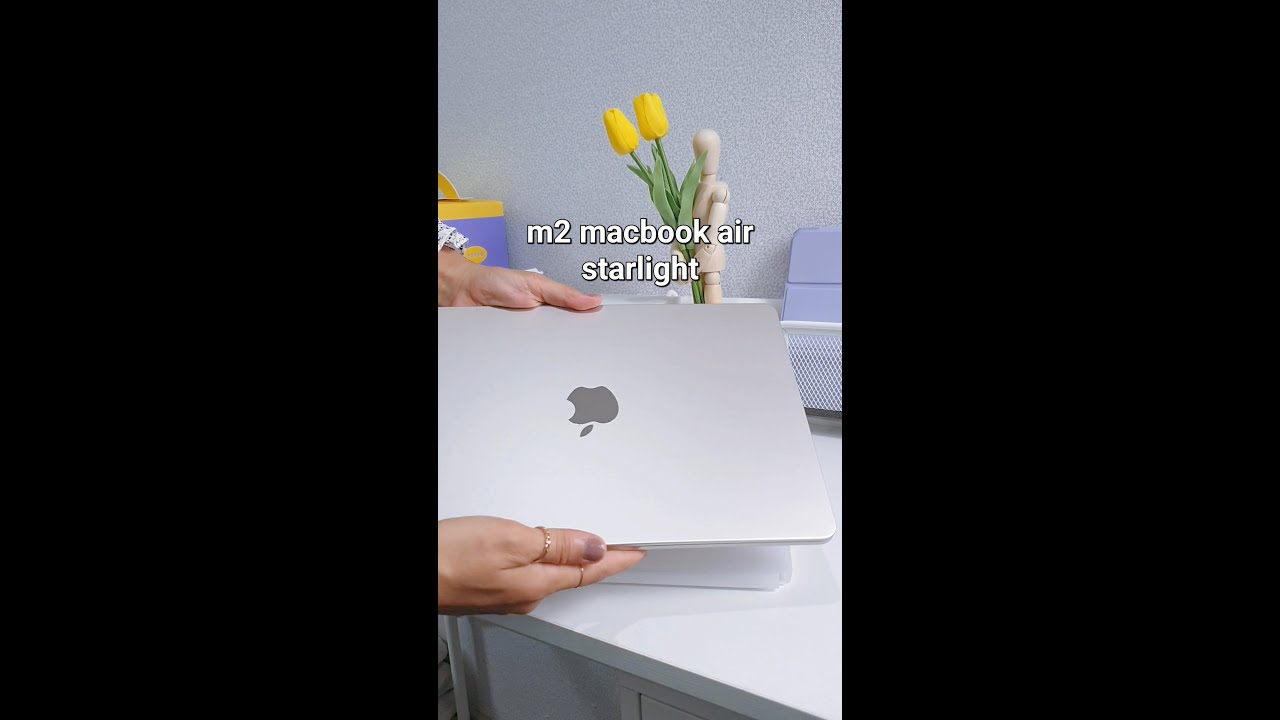 m2 macbook air starlight unboxing #shorts #macbookairm2