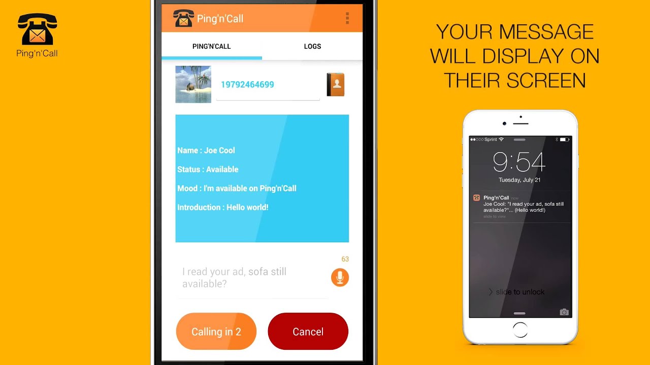 Ping'n'Call - Mobile app