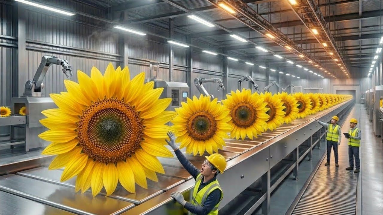  Sunflower Oil Production Process | Complete Farm to Factory Documentary