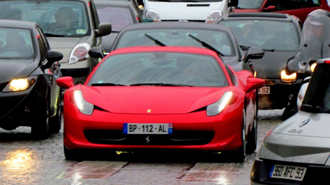 Supercars in the city of Paris (incl. 14.5m license plate 