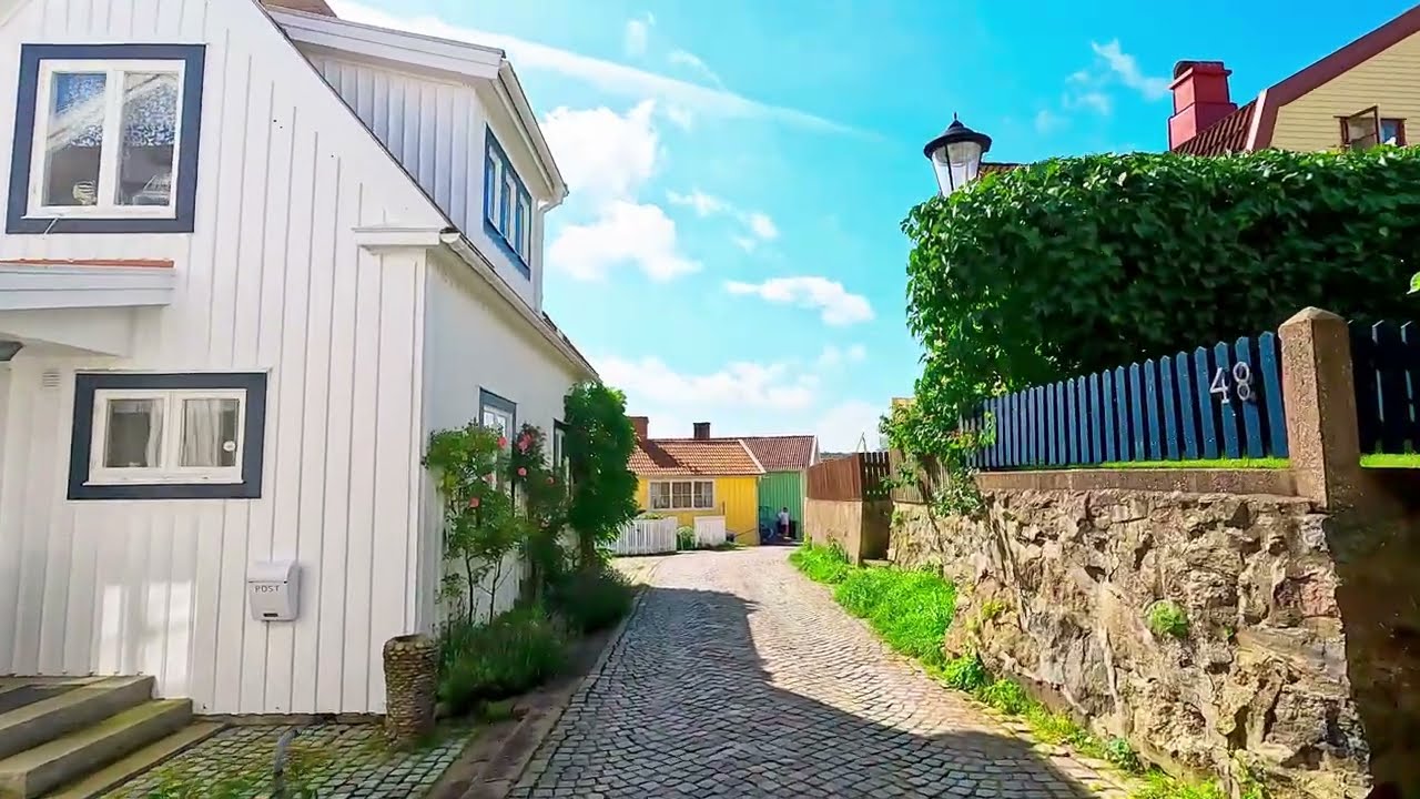 Fiskebäckskil Sweden walk around and look at nice houses 4k