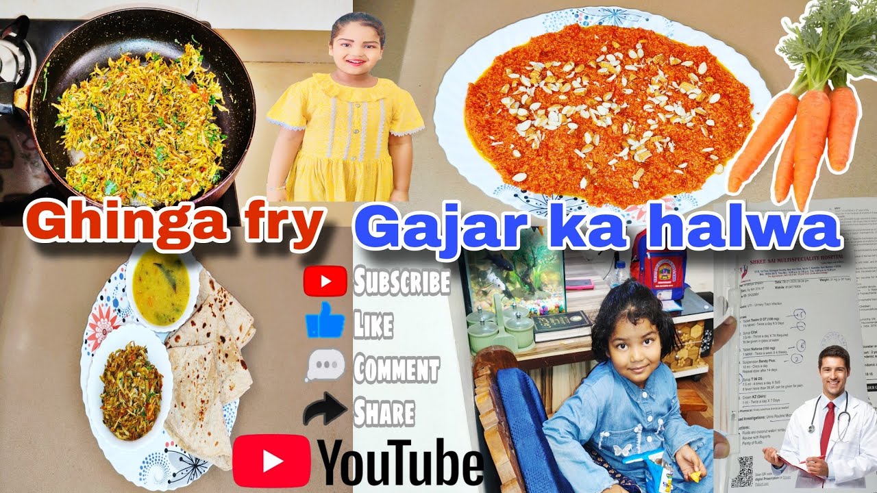 Bahut kam time me banne wali ghinga recipe 🍲usi k sath maine banaya gajar🥕🥕 ka halwa.🥰🫶