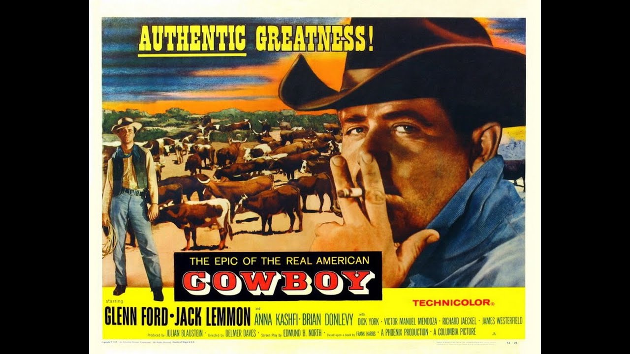 COWBOY (1958) Theatrical Trailer - Glenn Ford, Jack Lemmon, Anna Kashfi