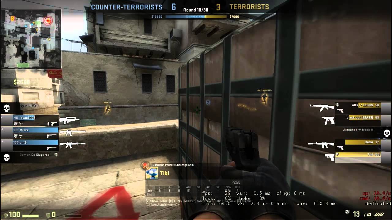 EX pro CS:GO player Tibi destroying with p250 3 global elites *voice reactions*