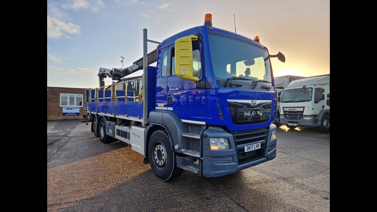 Man TGS 26.360, 2017, 22ft Dropside Body + Crane, 6X2 Rear Lift, 224000 Kms, Euro 6