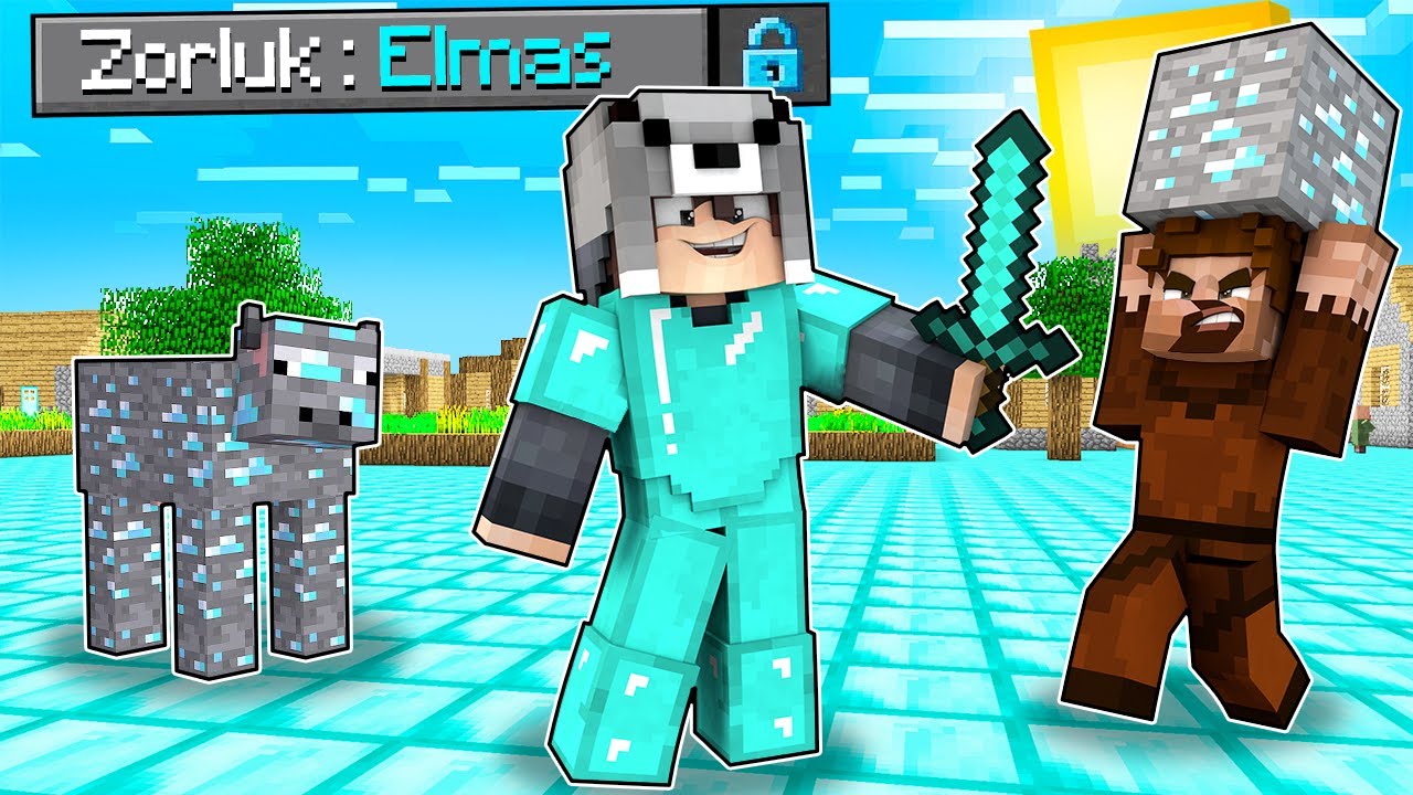 SINIRSIZ ELMAS DÜNYASINDA HAYATTA KALMAK! 😱 - Minecraft