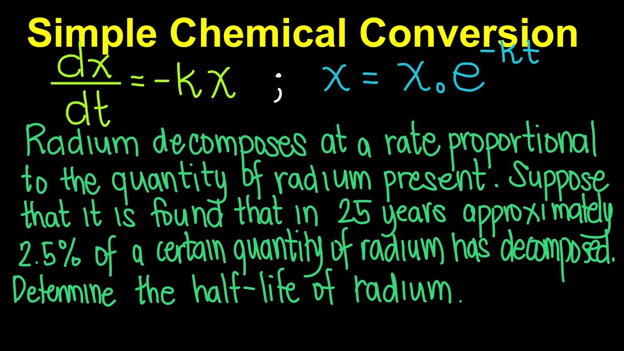 Simple Chemical Conversion l Differential Equations (Tagalog/Filipino Math)