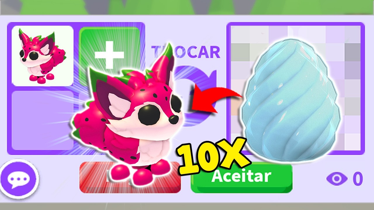 Abrindo Ovos de Cristal e trocando Raposa-Pitaya (Dragonfruit Fox) ✨ Adopt Me!