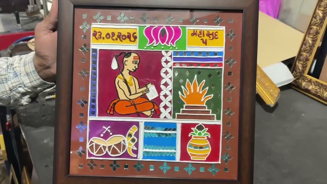 લીંપણ આર્ટ #framingart of #wallpicture 