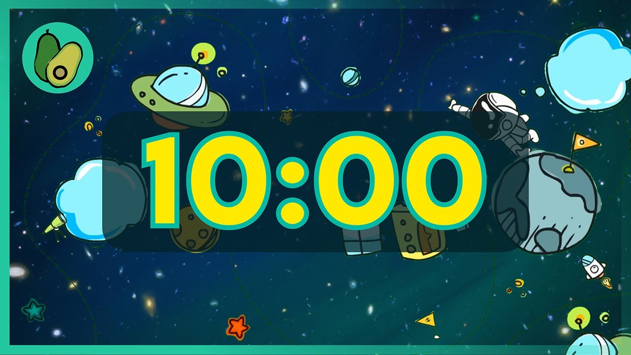10 Minute Countdown Timer - Galaxy Space Classroom 🛸 for Kids (4K UHD)