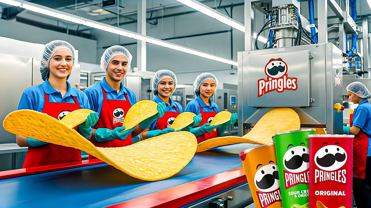 Как производятся чипсы Pringles на заводе