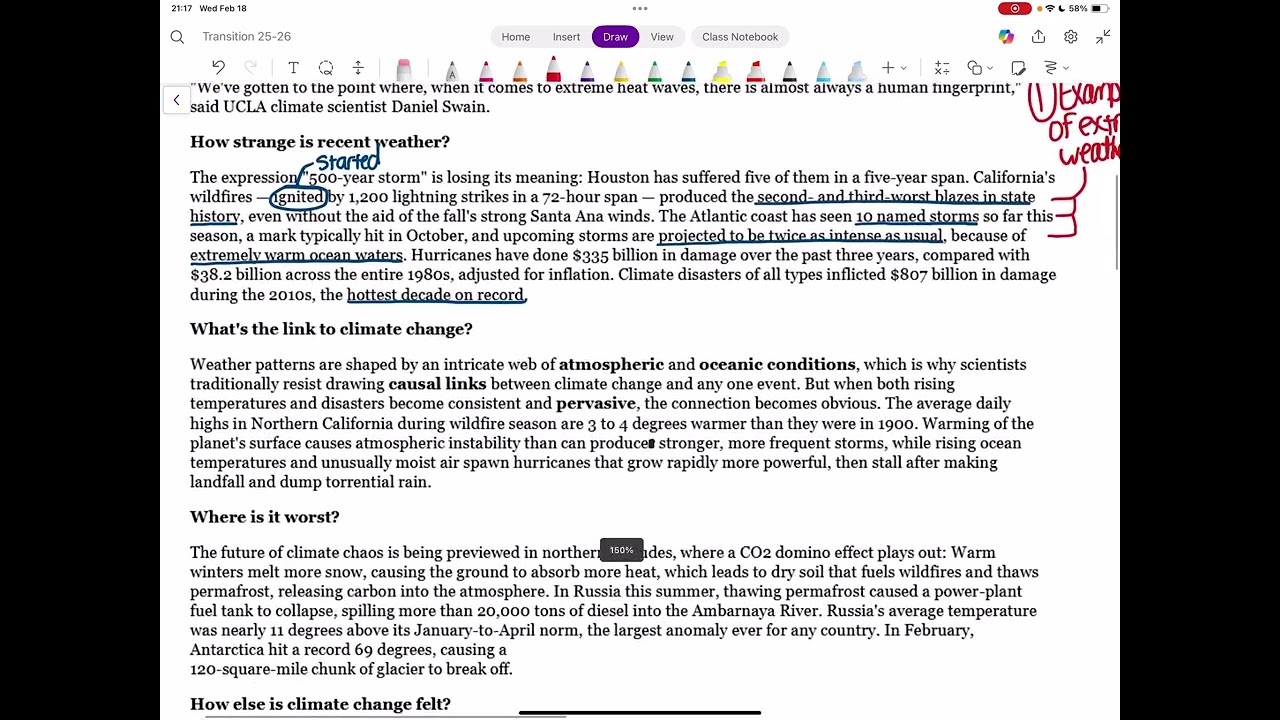 Article of the Week #8 (Climate Change) - Day One (read & annotate)