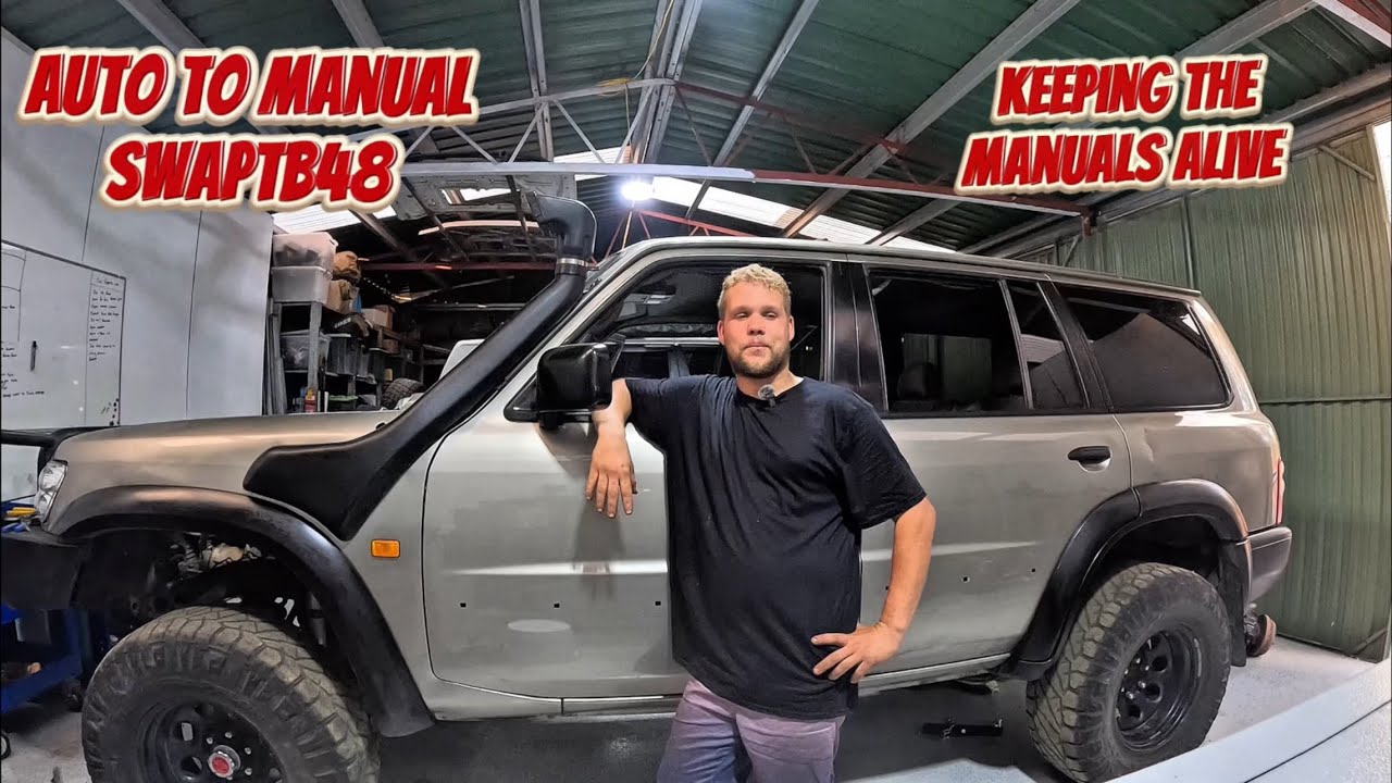 Tb48 auto to manual swap another project begins #4wding #patrol #offroad 