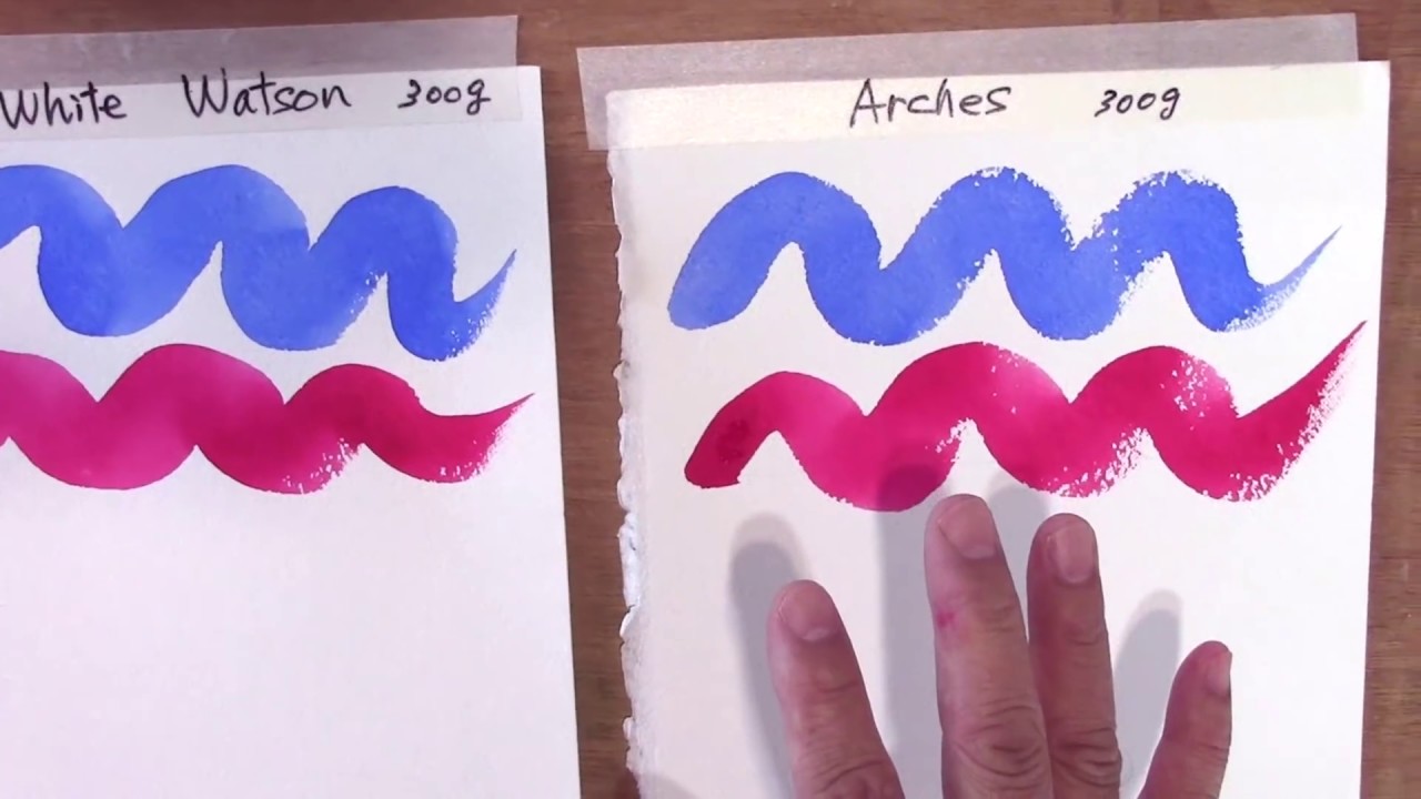 水彩画の紙をテスト・画用紙、ホワイトワトソン、アルシュ・・実際どう違うの？Watercolor Paper Test 村田收